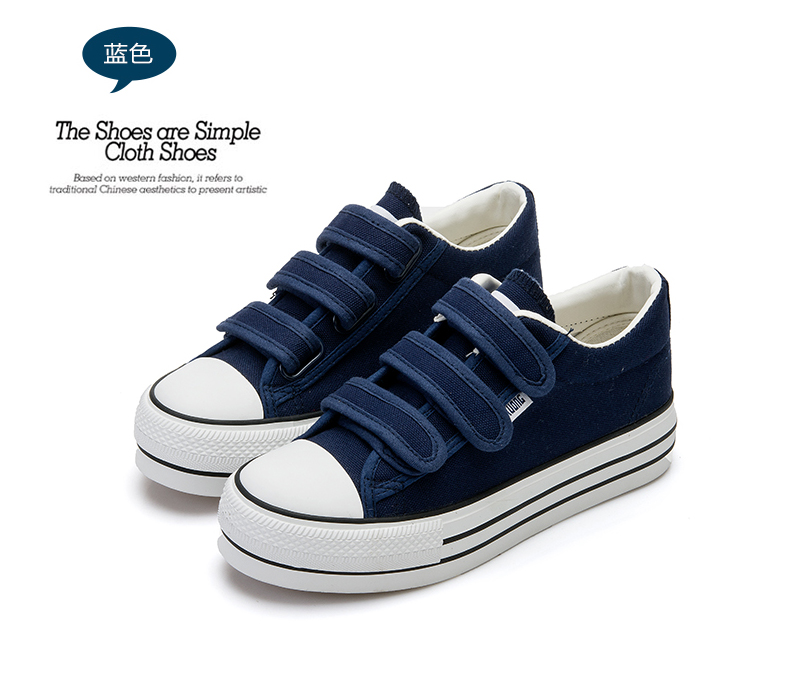 Giày xuân hè 2018 mới dành cho nữ giày vải nữ Velcro thoáng khí giày vải nữ thấp giúp giày nông sinh - Plimsolls giày thể thao nữ màu đen
