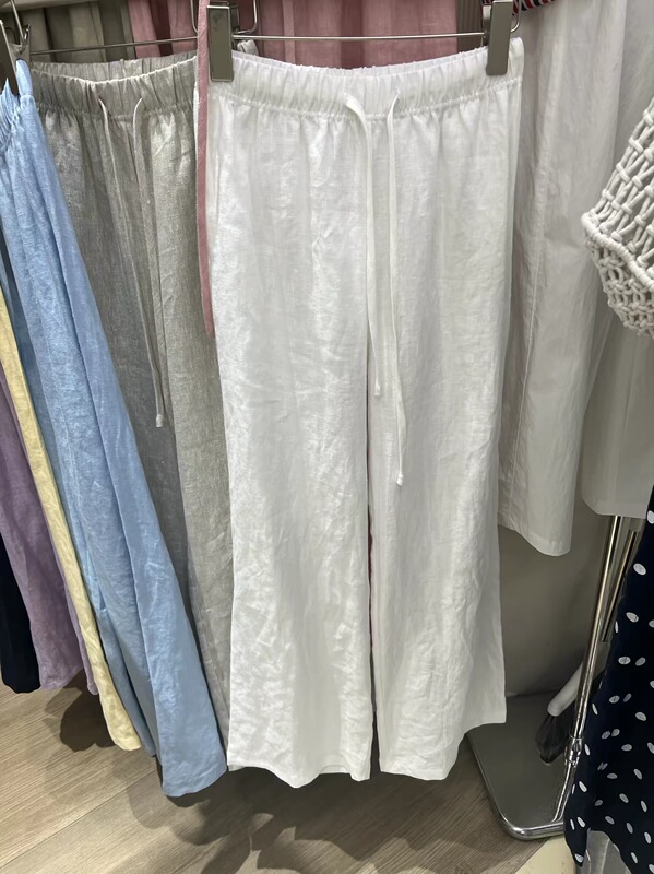 Winmore Genuine Summer Fashion New Straight-Leg Linen Pants, Stylish and Simple Casual Linen Pants 85026