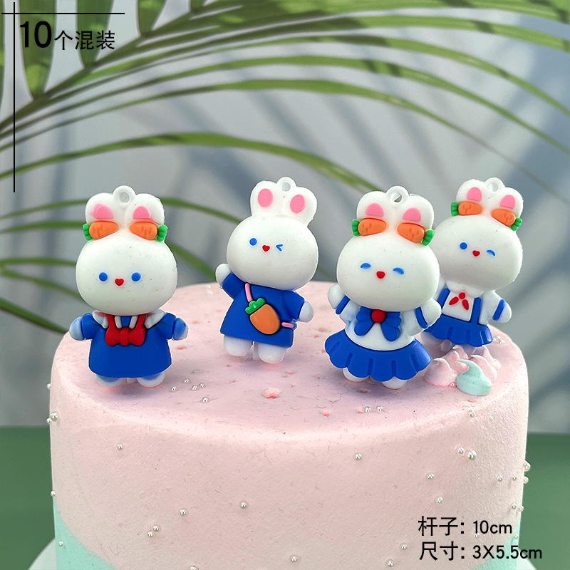 Cake Decoration Cute Cute Rabbit Car Adornment Cartoon Cute Rabbit Paparazzi Rabbit Year Gift Hem