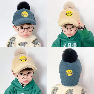 Children's hats autumn and winter boys and boys baseball caps Korean version of Joker children's baseball cap warm hair cap Spring and Autumn Tide
