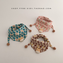 Baby scarf autumn and winter new style boy triangle scarf warm windproof square scarf female baby cute cartoon scarf winter