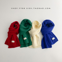 ins Korean childrens scarf winter warm and windproof baby neckband for boys and girls simple versatile casual scarf trend