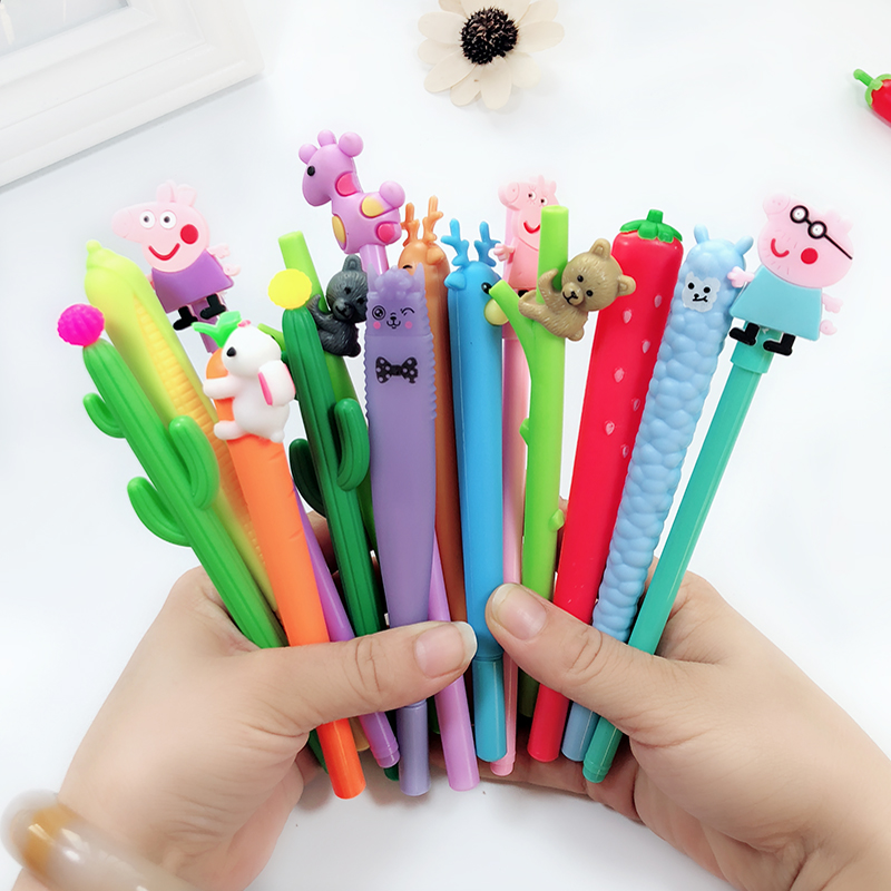 Cartoon silicone creative gel pen cute little fresh water pen black ins signature pen student supplies wholesale