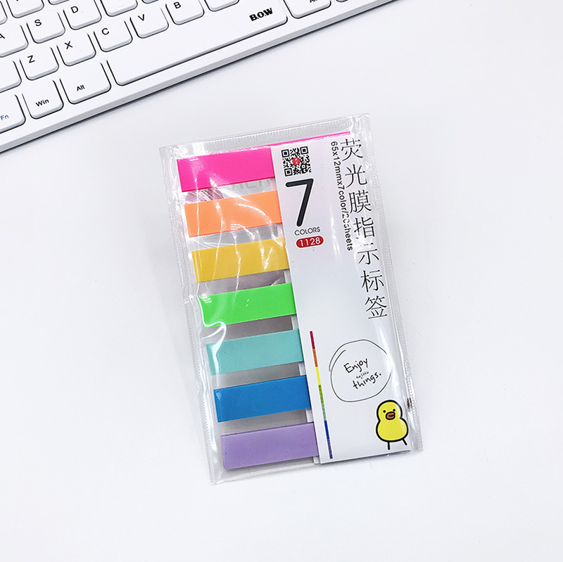 South Korea Fluorescent Film Indication Label Labeling Sticker Convenience Sticker Instructions Classified Index Sticker Small Strip Book Sticker Convenience Post Sticker