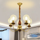 All-Copper New Model French Mediterranean Mid-Century Style Living Room Retro Simple Walnut Magic Bean South Sea Guest Room Pendant Light