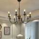 New Style American Retro Ash Wood Chandelier for Living Room, Bedroom, Dining Room, French Country-Style Homestay, High-End Candle Lamp