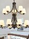 American-Style Staircase Chandelier, Long Chandelier, Three-Story Loft, Rotating Villa, Open-Air Living Room, Duplex Building, Simple Large Chandelier