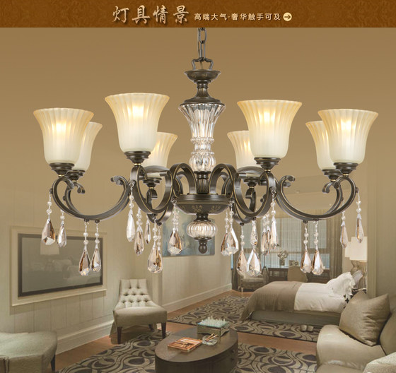 Baide Shite European and American Style Simple Luxury Living Room Lobby 6-Head Chandelier Prague Series Hc1056 Wall Lamp