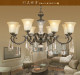 Baide Shite European and American Style Simple Luxury Living Room Lobby 6-Head Chandelier Prague Series Hc1056 Wall Lamp