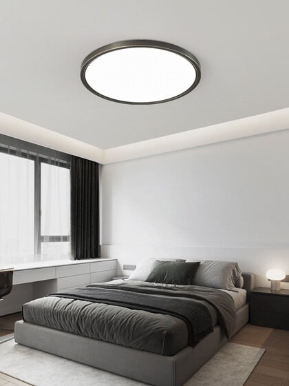 Full Spectrum All-Copper Ultra-Thin Black Ceiling Light for Living Room, Study, Kitchen, Hallway, Entrance, Bathroom, Guest Room, Without Main Light