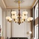 2025 New Oak Mid-Century Style Bronze Living Room Chandelier