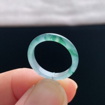 Natural a-grade ice violet jade ring