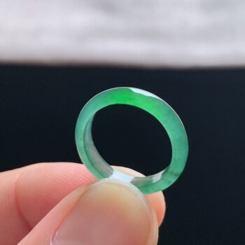 Natural a-grade ice-green jadeite ring