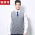 Áo len nam Hengyuanxiang vest vest cashmere cashmere mùa thu và mùa đông mới trung niên dệt kim không tay áo vest nam - Hàng dệt kim Hàng dệt kim