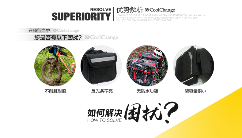 Sacoche pour vélo mixte COOLCHANGE - Ref 2232113 Image 18