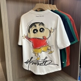 Японская ретро хлопковая летняя футболка с коротким рукавом для влюбленных