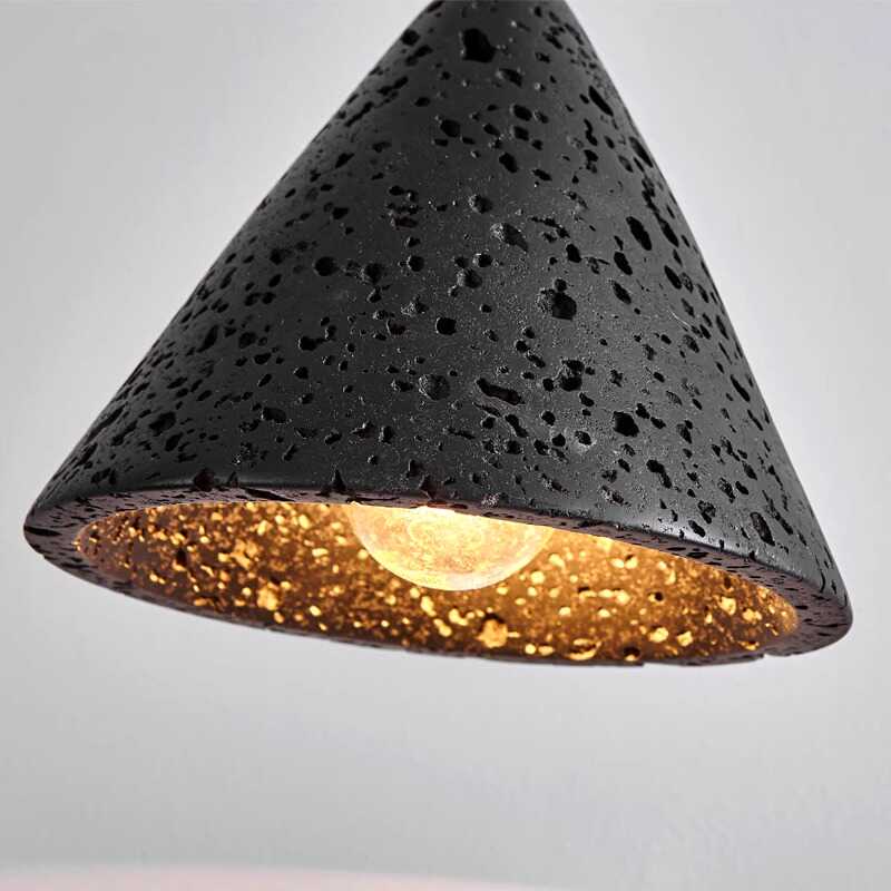 Natural Black Travertine Simple Modern Bedroom Bedside Chandelier Italian Minimalist Black Restaurant Bar Cafe Lamps