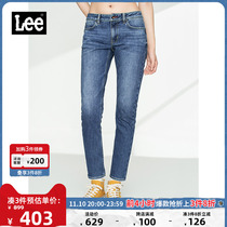 Lee Mall Same Style Warm Rock Constant Temperature 401 Standard Straight Medium Blue Jeans for Women LWB1004015FF-251