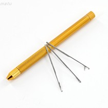 Feather pick up crochet hook for haircut and hair with crochet needle with tongue wig to pick up the hook needle tool string bead