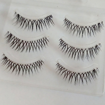 Japanese false eyelashes for beginners with sharpened cross transparent stem eyelashes 3 pairs of nude makeup natural and realistic eyelashes