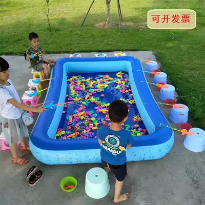 Thickened children's inflatable fishing pond set home children's swimming pool outdoor stalls fishing pond indoor play pool