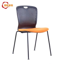 Simple thickened plastic training chair with writing board Reading chair Conference chair can be stacked mobile breathable reporter chair