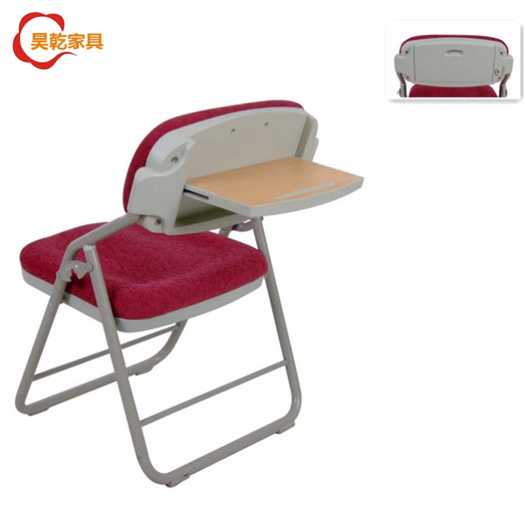 Public chair soft bag meeting Training chair hidden writing board meeting learning folding chair Free Church chair