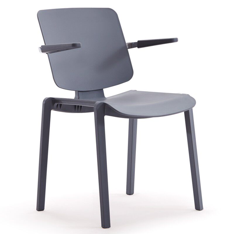 Plastic Hospitality Chair With Armrests Table Board Seminar Chair Nordic Casual Dining Chair White Training Chair Writing Board Meeting Chair