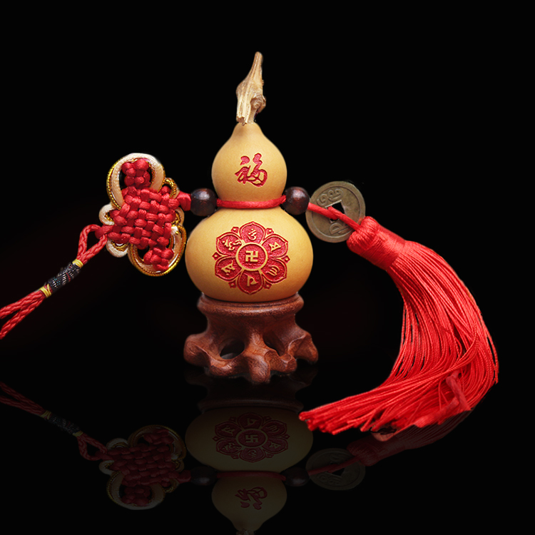 Natural gourd ornaments extra small hand twisted gourd home zhao cai into the treasure gourd bagua gourd car decoration pendant
