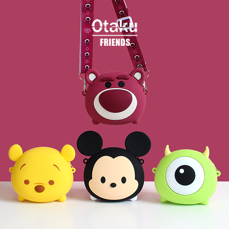 Disney Lilo & Stitch Series Cute Lotso Crossbody Bag Cartoon Pooh Bear Small Round Bag Children's Coin Purse