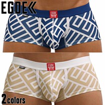 日本制造EGDE男士低腰四角内裤日式锐尔纹涤纶氨纶吸湿速干弹力