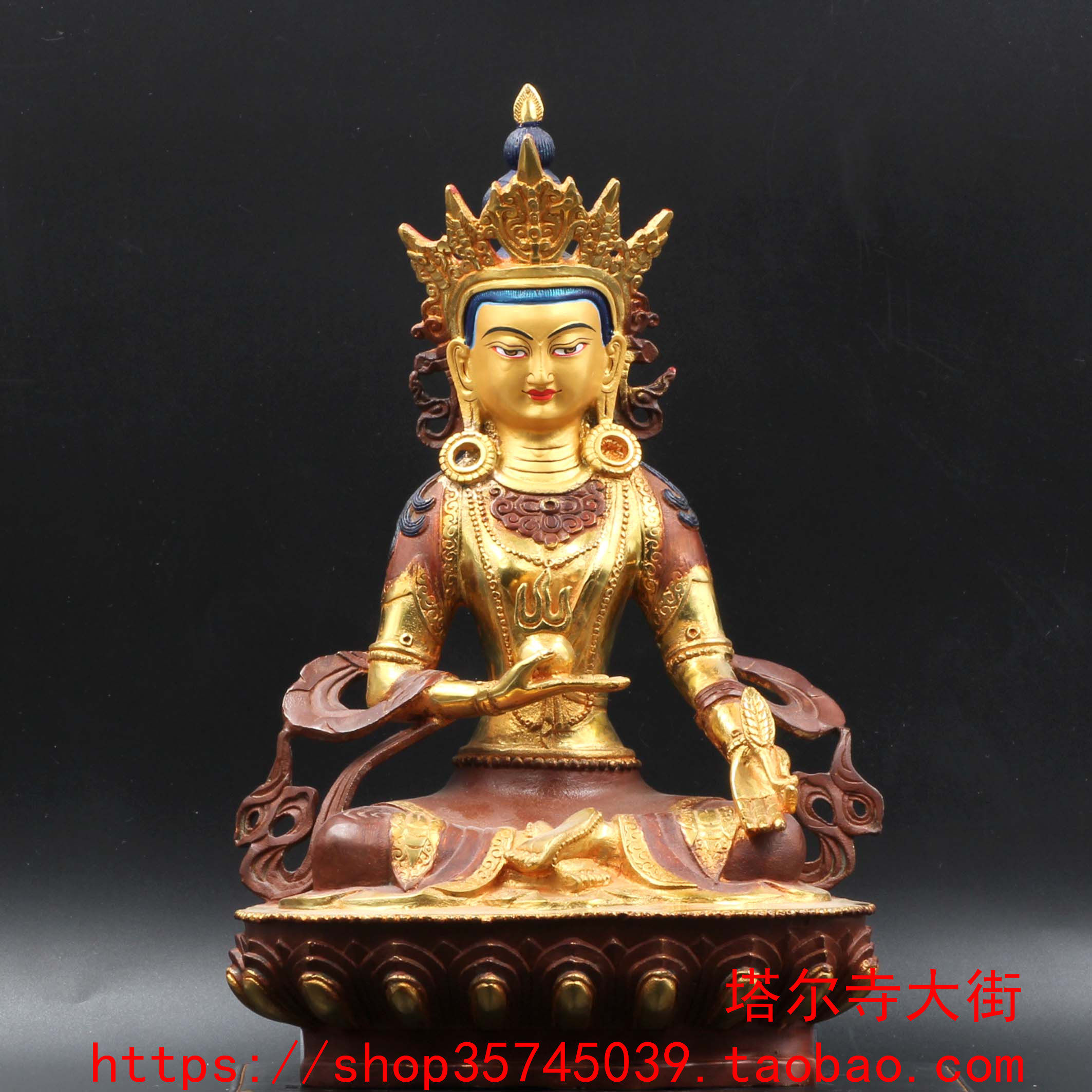 Semi-lau golden ground Tibetan king Bodhisattva produced from Tartal Temple Size One ruler five (45 cm) has been loaded with mascot