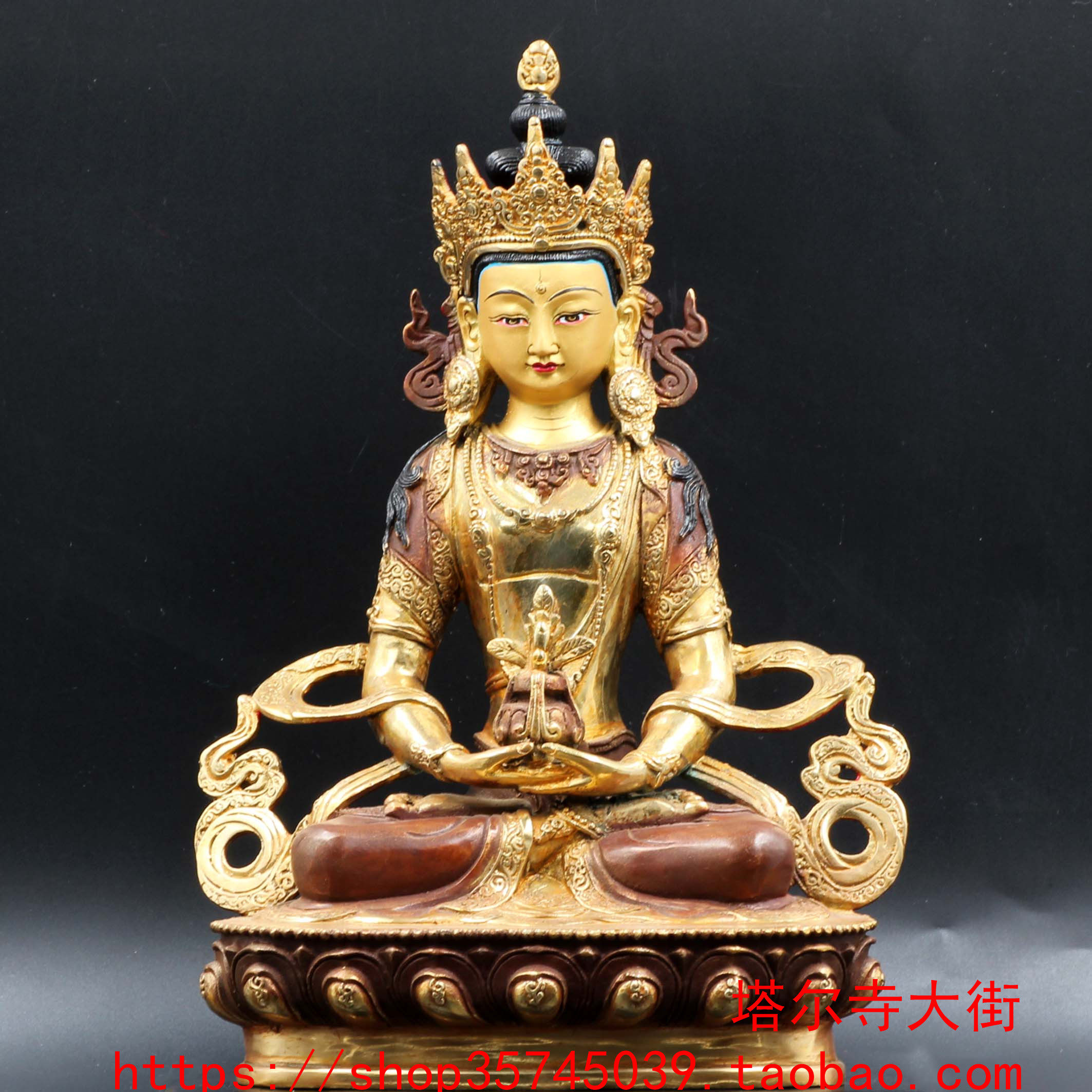 Semi-Lau Golden Longevity Buddha's Self-Tal Temple Size One Ruler (30 cm) Law Solemn has been loaded with mascots