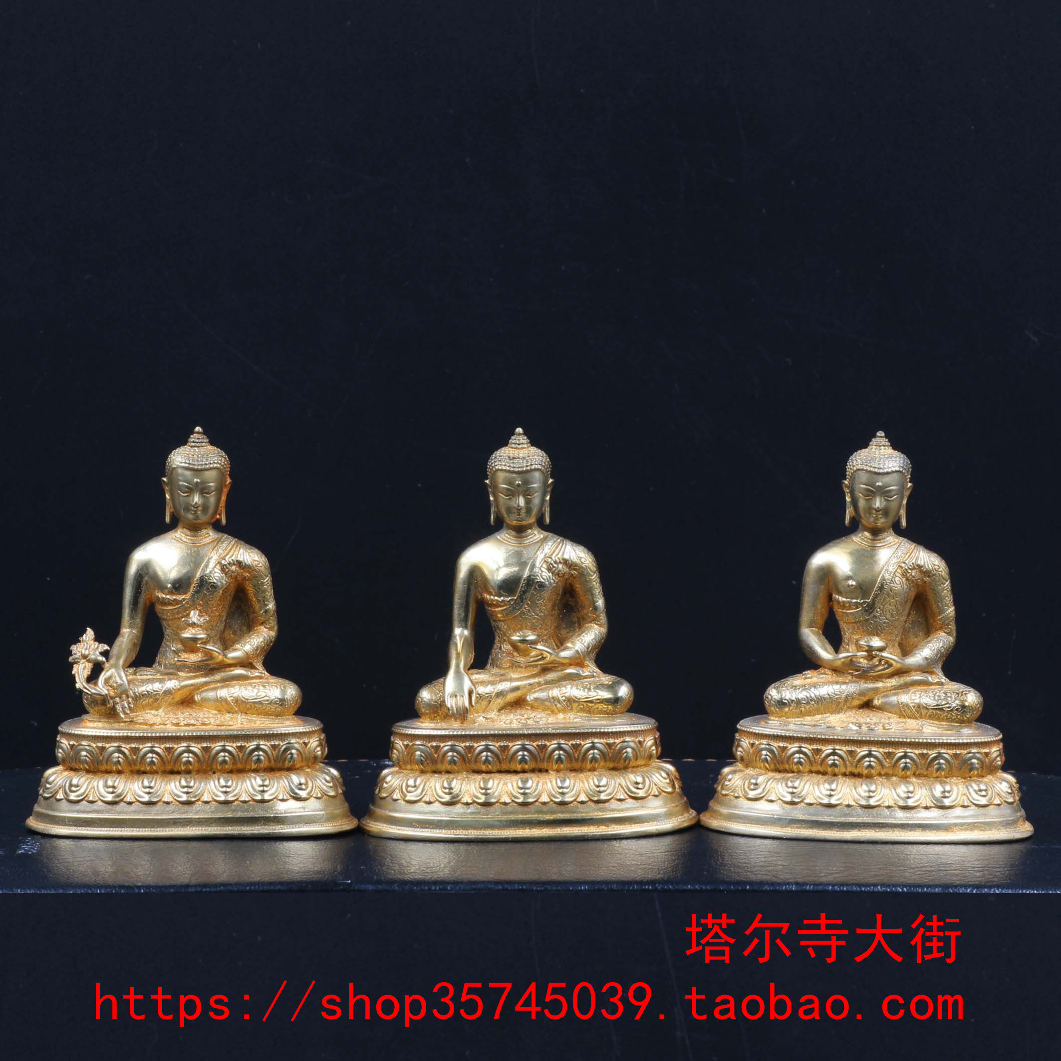 The Buddha Statue of the Buddha Sakyamuni Buddha Amidover Buddha's Pharmacist Buddha Three-inch (7 cm) has been packed with mascots