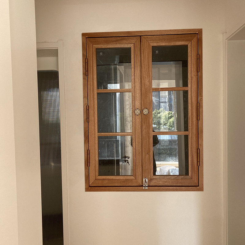 Wood carving partition solid wood grille sliding window hollow lattice Chinese casement window porch partition antique wood window