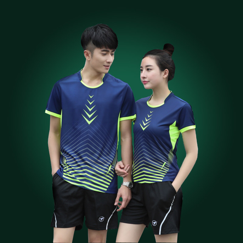2019 new beat badminton suit suit men and women's summer short sleeves table tennis suit for custom-made printed word shuttlecock-Taobao
