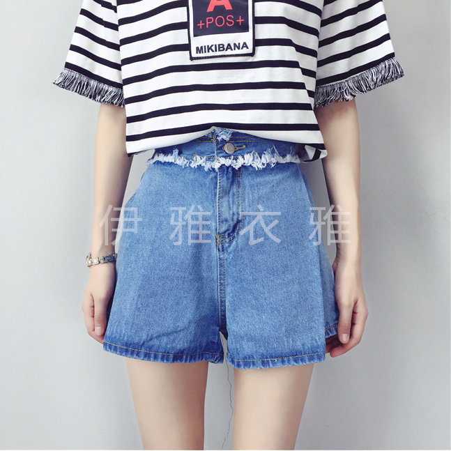 Nhà máy bán hàng trực tiếp quầy hàng bán buôn mùa hè của phụ nữ jeans Hàn Quốc thời trang nữ denim quần short quần chân rộng quần jean ống đứng nữ đẹp