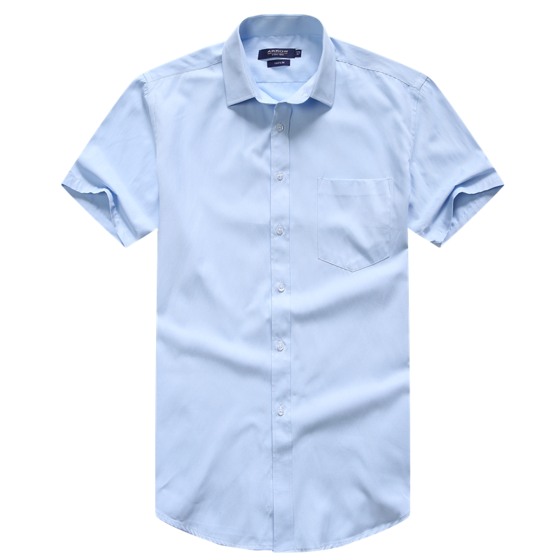 Arrow Shirt American Wrigley Shirt Pure Cotton Short-Sleeved Men's Shirt Non-Iron Shirt Solid Color Work Shirt