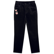 Milanden middle-aged and elderly mothers wear corduroy warm straight pants for autumn and winter new fashion corduroy casual pants for women