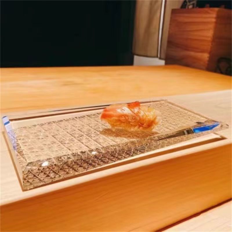 Japanese Ceramic Tableware Creative Cuisine Sashimi Platter Skewer Plate Omakase Utensils Crystal Glass Sushi Plate