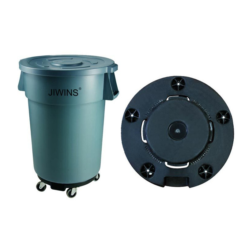 jiwins sanitation bin big number with cover outdoor plastic with wheels thick household round large capacity trash can-Taobao