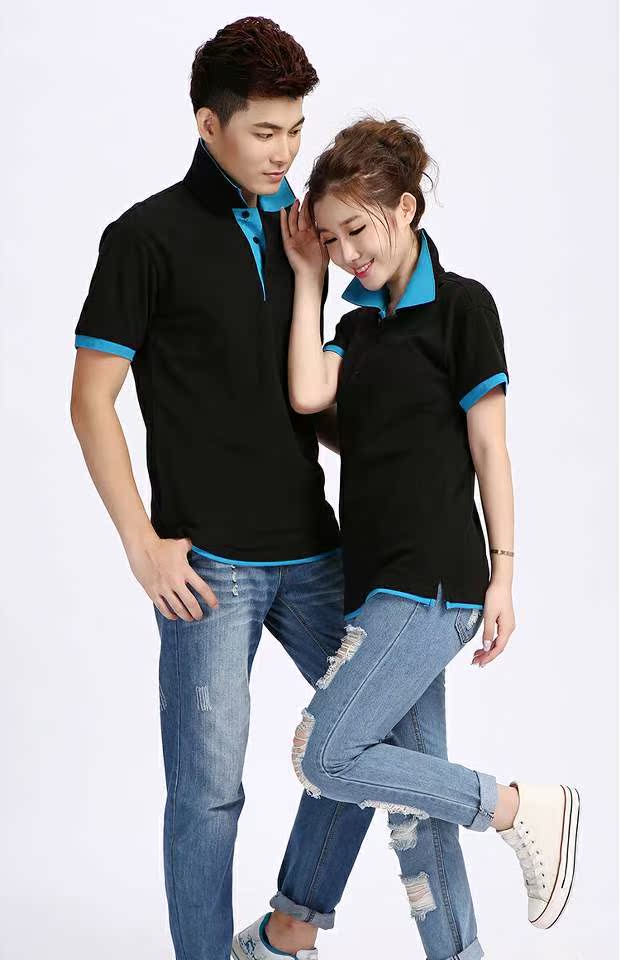 Quần áo bảo hộ lao động lớp dịch vụ màu sắc cổ áo tay áo ngắn nam và nữ mẫu POLO áo sơ mi cotton đặt hàng in logo áo khoác polo