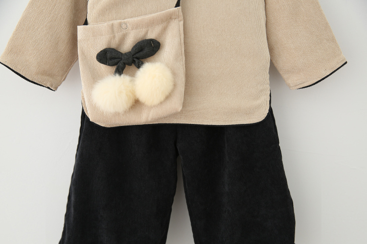 Girls Corduroy Set 2018 Winter New Children Wear Children Baby National Wind Thicken Satchel Kids Quần áo quần jean bé gái