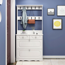 Ultra-thin shoe cabinet with clothes hanger integrated modern minimalist home entrance door hall cabinet cloakroom large capacity tipping bucket