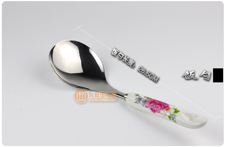 Dụng cụ nhà bếp bằng thép không gỉ gốm xử lý thìa thìa súp colander gạo thìa mì trứng đập bếp dụng cụ nấu ăn bộ phận - Phòng bếp chảo chống dính