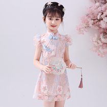 Girls dress 2024 new summer dress Childrens qipao Summer Skirt Ocean Gas Girl Princess Dresses Summer Style Hanfu