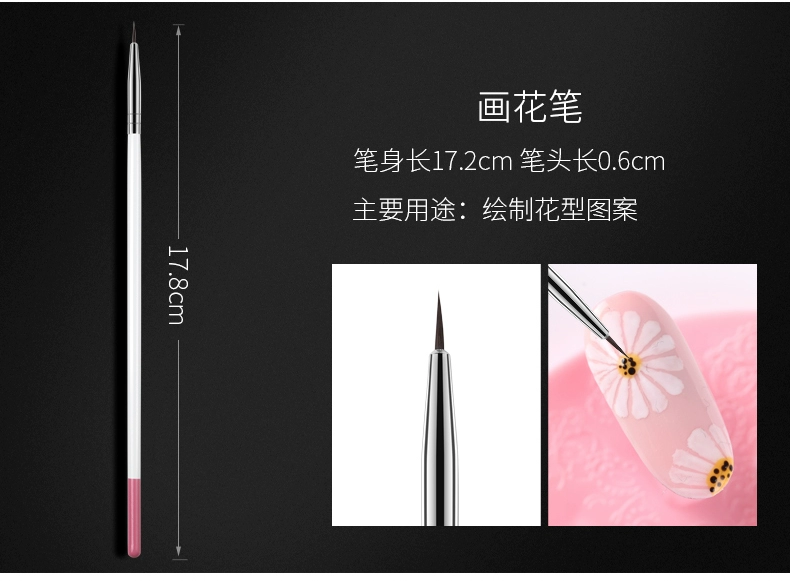 Công cụ cọ móng tay 15 bộ Bút vẽ Bút Liệu pháp Bút Kéo Bút Điểm Khoan Stroke Pen Gradient Pen Bộ hoàn chỉnh - Công cụ Nail