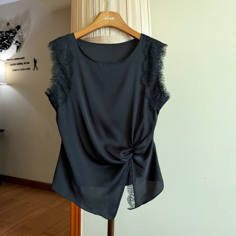 Silk Mulberry Silk Shirt Top! Summer Design with a Slimming Waist for Commuting, Sleeveless Ol Shirt, Small Shirt for Women Silk Mulberry Silk Shirt Top! Summer Design with a Slimming Waist for Commuting, Sleeveless Ol Shirt, Small Shirt for Women