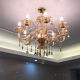 Luxurious European Style Champagne Amber Candle Crystal Chandelier Bedroom Living Room Restaurant Hotel Crystal Lamp