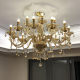 Luxurious European Style Champagne Amber Candle Crystal Chandelier Bedroom Living Room Restaurant Hotel Crystal Lamp